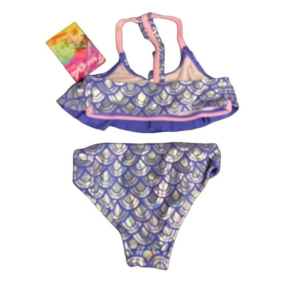 Freestyle Revolution Girl's Two-Piece Bikini - Sparkling Fish Scale, Size 6X - Picture 2 of 2